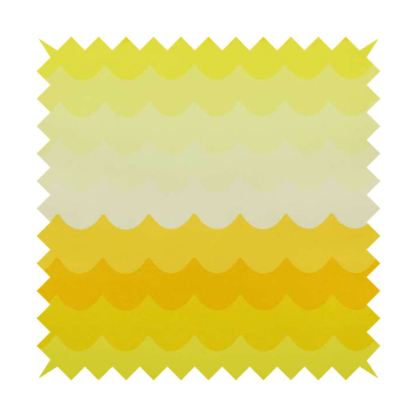 Freedom Printed Velvet Fabric Collection Yellow Waves Pattern Upholstery Fabric CTR-49 - Made To Measure Curtains