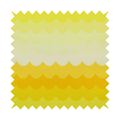 Freedom Printed Velvet Fabric Collection Yellow Waves Pattern Upholstery Fabric CTR-49 - Made To Measure Curtains