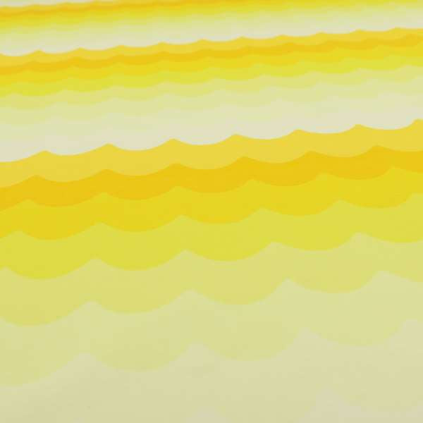 Freedom Printed Velvet Fabric Collection Yellow Waves Pattern Upholstery Fabric CTR-49 - Roman Blinds