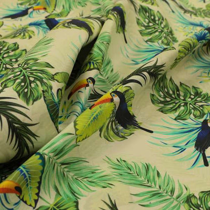 Freedom Printed Velvet Fabric Toucan Exotic Bird In Jungle Wildlife Pattern Upholstery Fabrics CTR-490