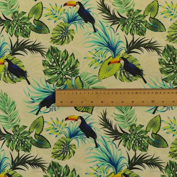 Freedom Printed Velvet Fabric Toucan Exotic Bird In Jungle Wildlife Pattern Upholstery Fabrics CTR-490 - Roman Blinds