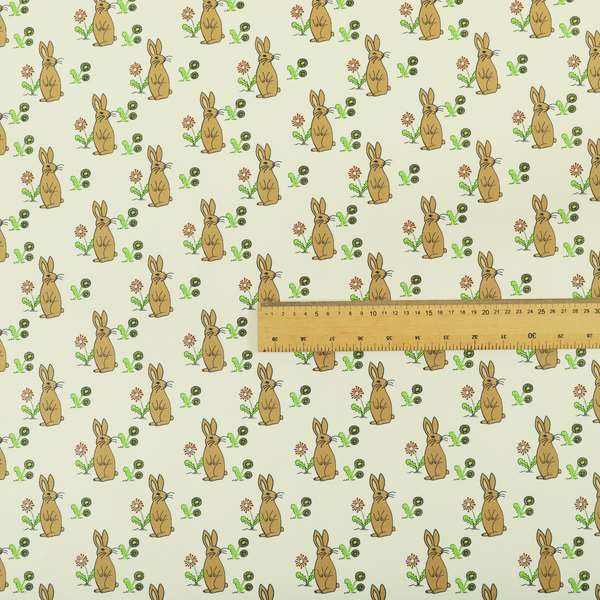 Freedom Printed Velvet Fabric Brown Rabbit Animal Theme Pattern Upholstery Fabrics CTR-491 - Made To Measure Curtains