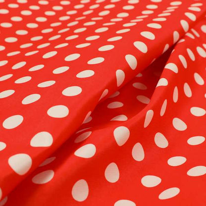 Freedom Printed Velvet Fabric Red White Spotted Pattern Upholstery Fabrics CTR-492 - Roman Blinds