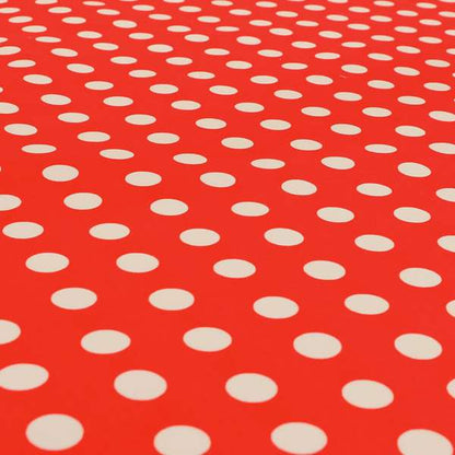 Freedom Printed Velvet Fabric Red White Spotted Pattern Upholstery Fabrics CTR-492 - Made To Measure Curtains