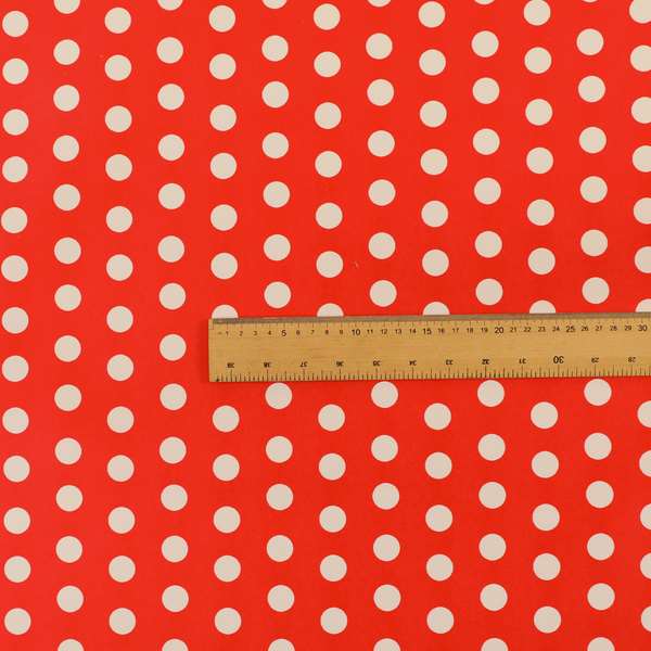 Freedom Printed Velvet Fabric Red White Spotted Pattern Upholstery Fabrics CTR-492 - Made To Measure Curtains