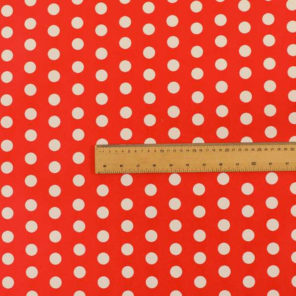 Freedom Printed Velvet Fabric Red White Spotted Pattern Upholstery Fabrics CTR-492 - Made To Measure Curtains