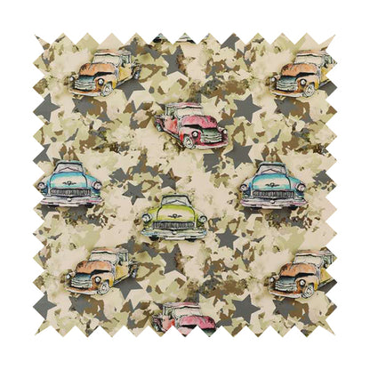 Freedom Printed Velvet Fabric Green Camouflage Cars Pattern Upholstery Fabrics CTR-495