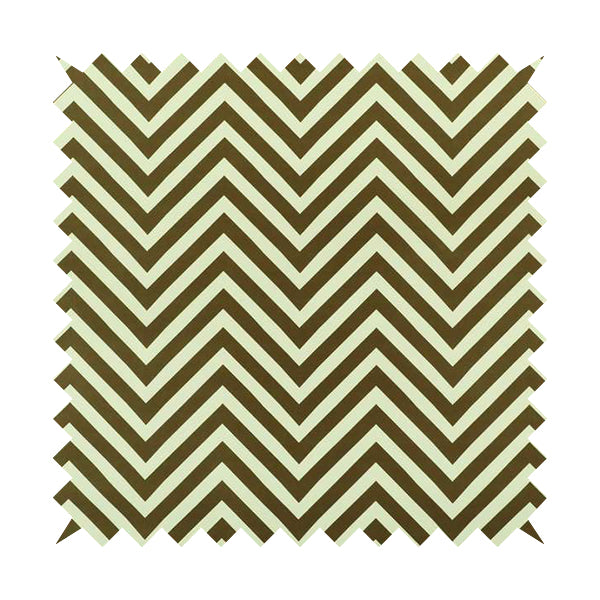 Freedom Printed Velvet Fabric Brown White Chevron Colour Print Upholstery Fabrics CTR-504 - Roman Blinds