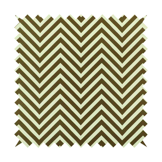 Freedom Printed Velvet Fabric Brown White Chevron Colour Print Upholstery Fabrics CTR-504