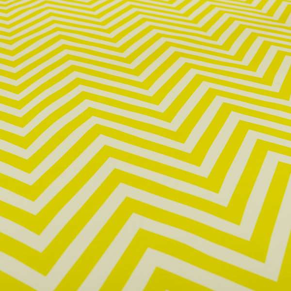 Freedom Printed Velvet Fabric Yellow White Chevron Colour Print Upholstery Fabric CTR-508