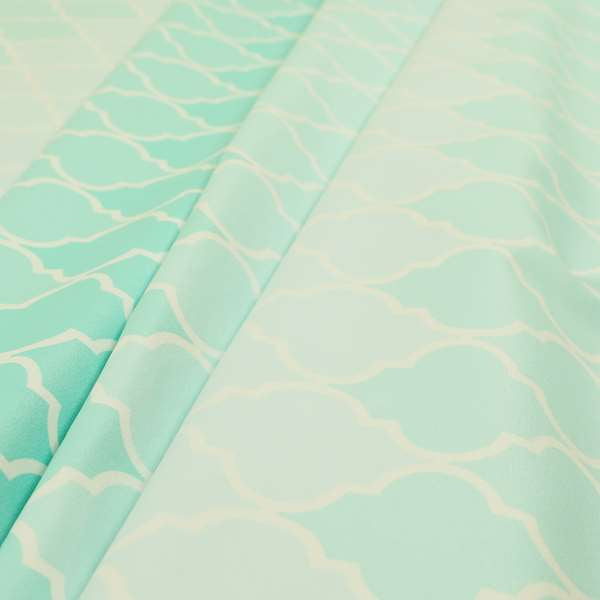 Freedom Printed Velvet Fabric Collection Aqua Colour Pattern Upholstery Fabric CTR-51 - Made To Measure Curtains