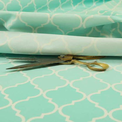 Freedom Printed Velvet Fabric Collection Aqua Colour Pattern Upholstery Fabric CTR-51 - Made To Measure Curtains