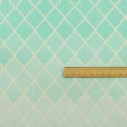 Freedom Printed Velvet Fabric Collection Aqua Colour Pattern Upholstery Fabric CTR-51 - Roman Blinds