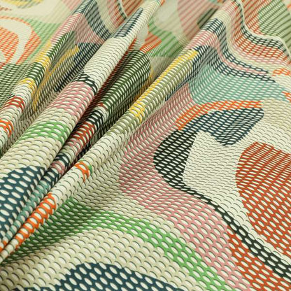 Freedom Printed Velvet Fabric Colourful Geometric Abstract Pattern Velvet Upholstery Fabrics CTR-511 - Roman Blinds