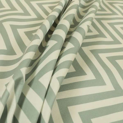 Freedom Printed Velvet Fabric Silver White Chevron Colour Print Upholstery Fabric CTR-512 - Made To Measure Curtains