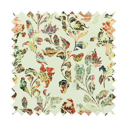 Freedom Printed Velvet Fabric Tropical Colours Full Of Floral Printed Upholstery Fabrics CTR-513 - Made To Measure Curtains