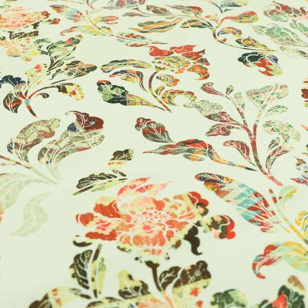 Freedom Printed Velvet Fabric Tropical Colours Full Of Floral Printed Upholstery Fabrics CTR-513