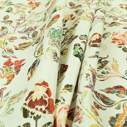 Freedom Printed Velvet Fabric Tropical Colours Full Of Floral Printed Upholstery Fabrics CTR-513 - Roman Blinds