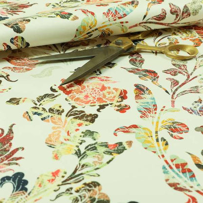 Freedom Printed Velvet Fabric Tropical Colours Full Of Floral Printed Upholstery Fabrics CTR-513 - Roman Blinds