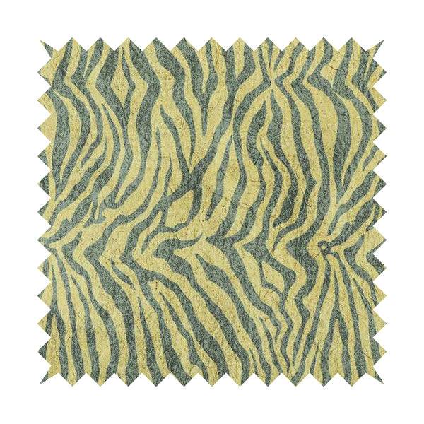 Freedom Printed Velvet Fabric Grey Beige Colour Animal Zebra Stripe Pattern Upholstery Fabrics CTR-520 - Made To Measure Curtains