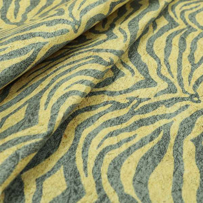 Freedom Printed Velvet Fabric Grey Beige Colour Animal Zebra Stripe Pattern Upholstery Fabrics CTR-520 - Made To Measure Curtains