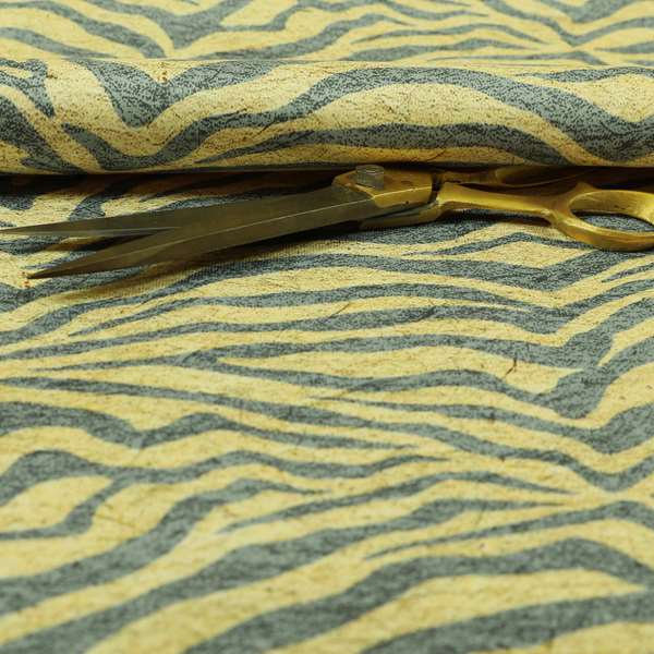 Freedom Printed Velvet Fabric Grey Beige Colour Animal Zebra Stripe Pattern Upholstery Fabrics CTR-520 - Made To Measure Curtains