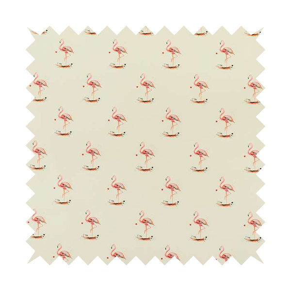 Freedom Printed Velvet Fabric Pink Colour Uniformed Flamingo Pattern Upholstery Fabric CTR-523 - Roman Blinds