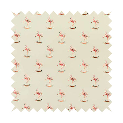 Freedom Printed Velvet Fabric Pink Colour Uniformed Flamingo Pattern Upholstery Fabric CTR-523 - Roman Blinds