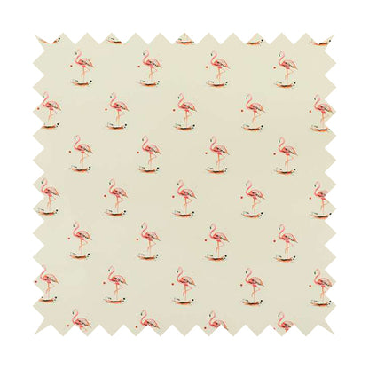 Freedom Printed Velvet Fabric Pink Colour Uniformed Flamingo Pattern Upholstery Fabric CTR-523