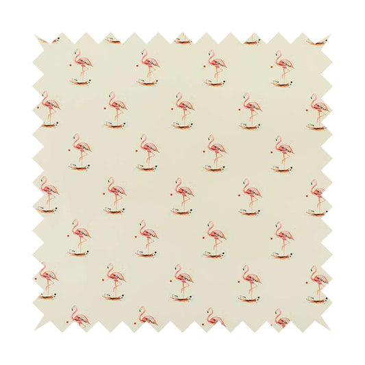 Freedom Printed Velvet Fabric Pink Colour Uniformed Flamingo Pattern Upholstery Fabric CTR-523