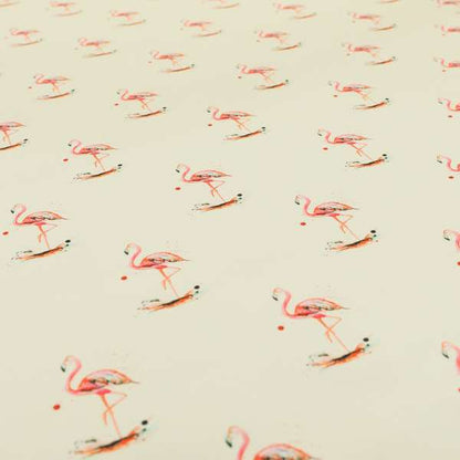 Freedom Printed Velvet Fabric Pink Colour Uniformed Flamingo Pattern Upholstery Fabric CTR-523