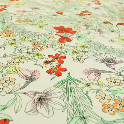 Freedom Printed Velvet Fabric Red Floral Garden Theme Pattern Upholstery Fabrics CTR-524 - Made To Measure Curtains