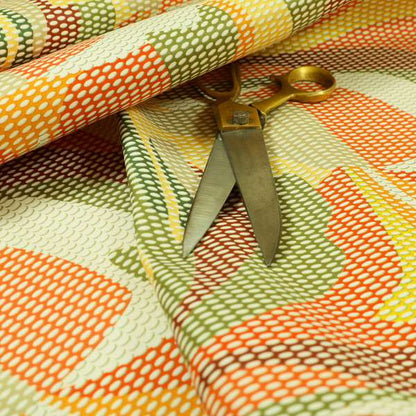 Freedom Printed Velvet Fabric Geometric Abstract Pattern Colourful Upholstery Fabric CTR-527 - Made To Measure Curtains