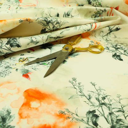 Freedom Printed Velvet Fabric Floral Scenery Greenery Pattern Colourful Upholstery Fabrics CTR-528 - Handmade Cushions