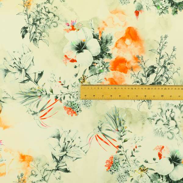 Freedom Printed Velvet Fabric Floral Scenery Greenery Pattern Colourful Upholstery Fabrics CTR-528 - Handmade Cushions