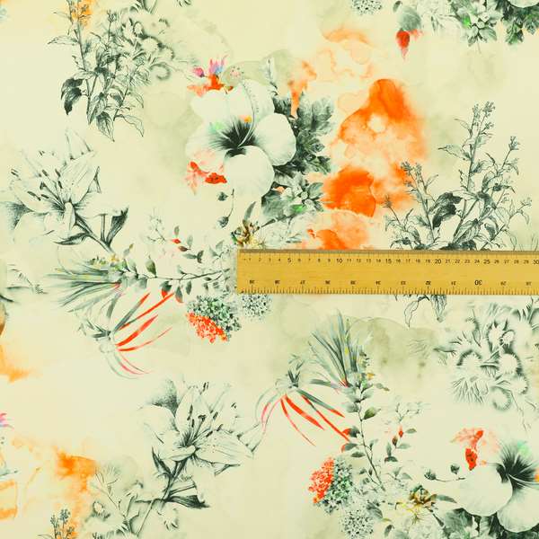 Freedom Printed Velvet Fabric Floral Scenery Greenery Pattern Colourful Upholstery Fabrics CTR-528