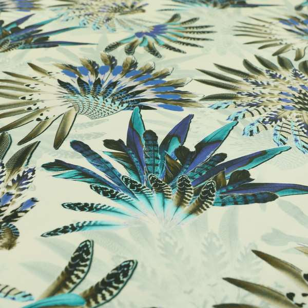 Freedom Printed Velvet Fabric Turquoise Blue Native American Pattern Upholstery Fabric CTR-529 - Roman Blinds