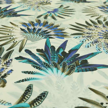 Freedom Printed Velvet Fabric Turquoise Blue Native American Pattern Upholstery Fabric CTR-529 - Made To Measure Curtains