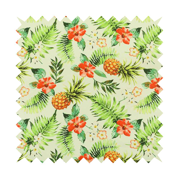 Freedom Printed Velvet Fabric Colourful Floral Pineapple Fruits Pattern Upholstery Fabric CTR-539 - Handmade Cushions