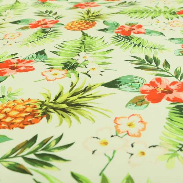 Freedom Printed Velvet Fabric Colourful Floral Pineapple Fruits Pattern Upholstery Fabric CTR-539 - Roman Blinds