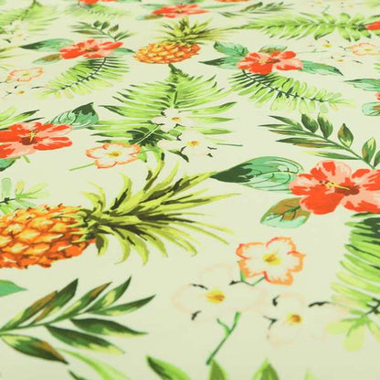 Freedom Printed Velvet Fabric Colourful Floral Pineapple Fruits Pattern Upholstery Fabric CTR-539 - Roman Blinds