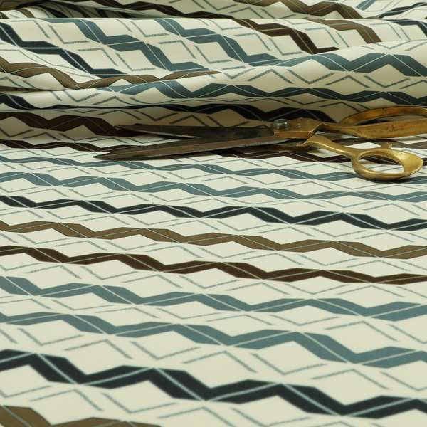 Freedom Printed Velvet Fabric Collection Designer Striped Pattern Upholstery Fabric CTR-54 - Roman Blinds