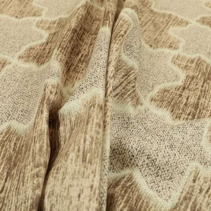 Freedom Printed Velvet Fabric Light Brown Star Funky Modern Pattern Furnishing Upholstery Fabric CTR-550 - Made To Measure Curtains