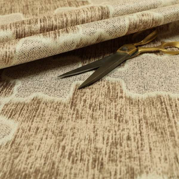 Freedom Printed Velvet Fabric Light Brown Star Funky Modern Pattern Furnishing Upholstery Fabric CTR-550 - Made To Measure Curtains