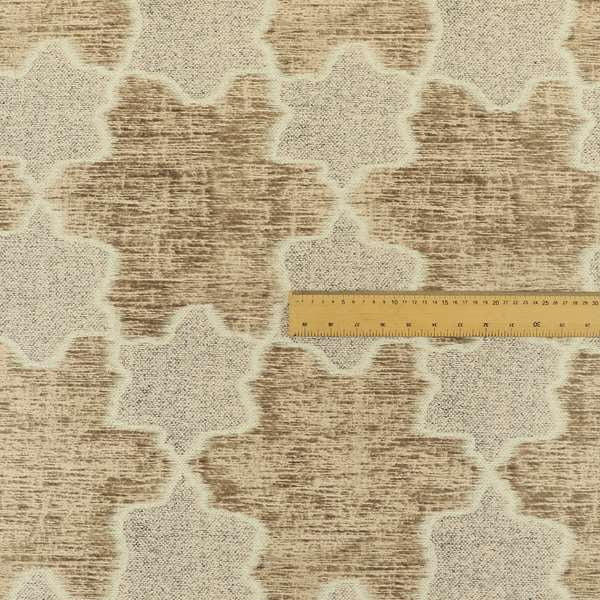 Freedom Printed Velvet Fabric Light Brown Star Funky Modern Pattern Furnishing Upholstery Fabric CTR-550 - Made To Measure Curtains