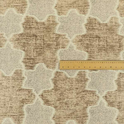 Freedom Printed Velvet Fabric Light Brown Star Funky Modern Pattern Furnishing Upholstery Fabric CTR-550 - Made To Measure Curtains