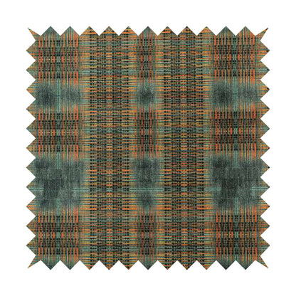 Freedom Printed Velvet Fabric Worn Out Blue Tartan Effect Pattern Furnishing Upholstery Fabrics CTR-551 - Roman Blinds