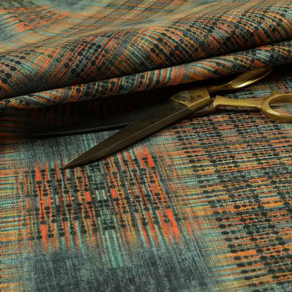 Freedom Printed Velvet Fabric Worn Out Blue Tartan Effect Pattern Furnishing Upholstery Fabrics CTR-551 - Roman Blinds