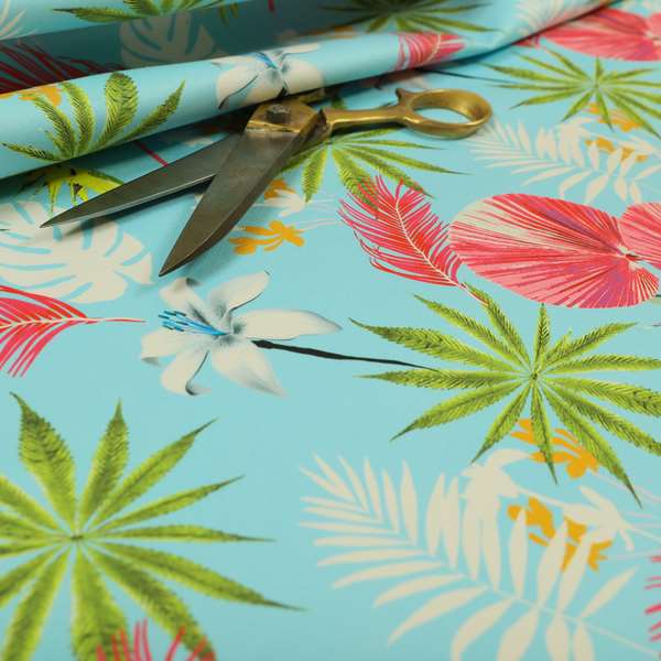 Freedom Printed Velvet Fabric Summer Fruits Blue Pink Green Floral Pattern Upholstery Fabrics CTR-559