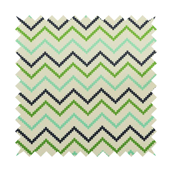 Freedom Printed Velvet Fabric Collection Geometric Chevron Pattern In Blue Green Colours Upholstery Fabric CTR-56